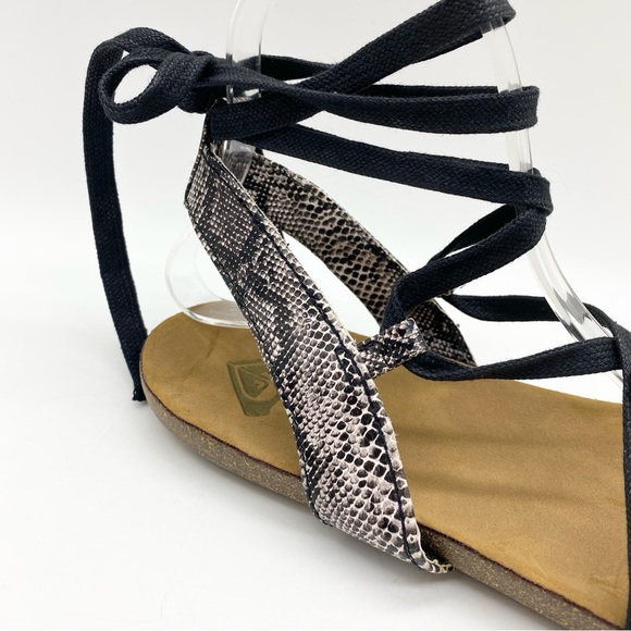 Roxy Animal Print Strappy with Ankle wrap around Sandals 10 NWT - Picture 3 of 7